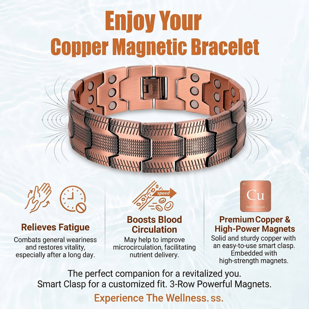 Copper magnetic bracelet——Relieve fatigue and promote blood circulation