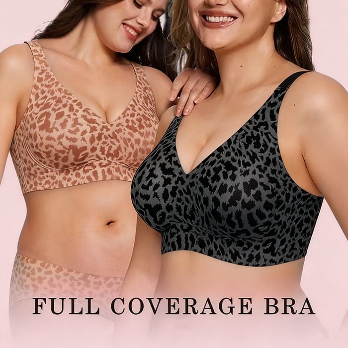 💝LAST DAY SALE 50% OFF💝Super Firming Leopard Print Jelly  Bra | Women Wirefree Bras 👍No More Sagging Breasts