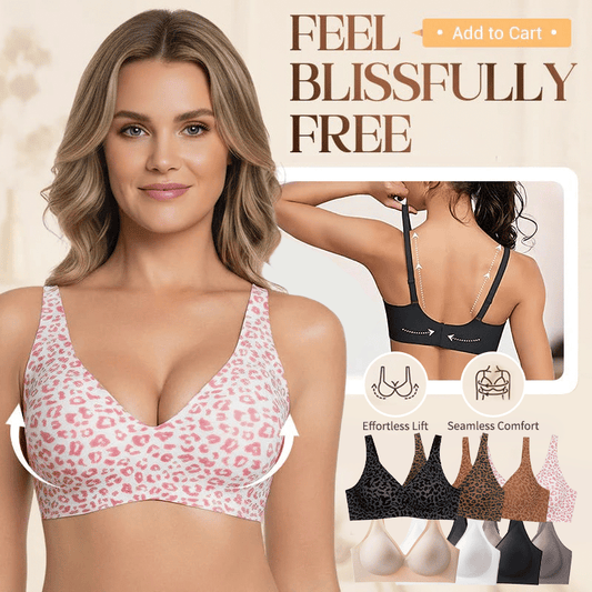 💝LAST DAY SALE 50% OFF💝Super Firming Leopard Print Jelly  Bra | Women Wirefree Bras 👍No More Sagging Breasts