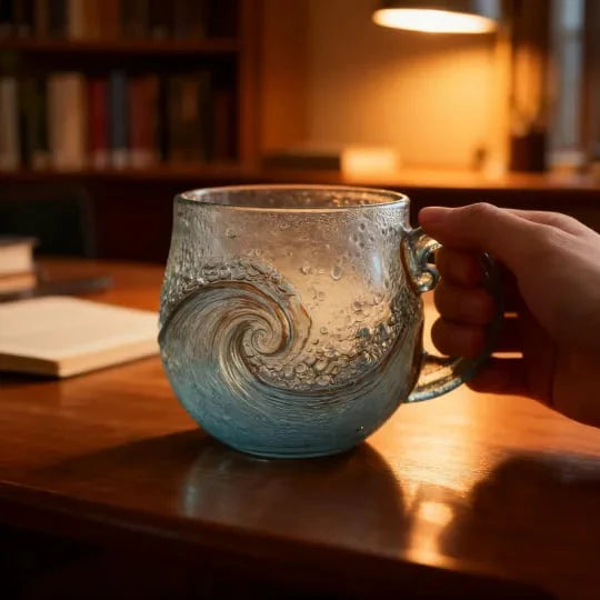 🔥 Unique Handcrafted Sea Glass Ocean Wave Mug🎁