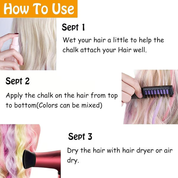 Festive Fun Hair Chalk Combs🪮