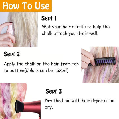 Festive Fun Hair Chalk Combs🪮