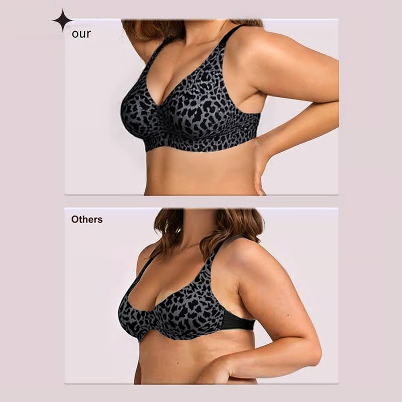 💝LAST DAY SALE 50% OFF💝Super Firming Leopard Print Jelly  Bra | Women Wirefree Bras 👍No More Sagging Breasts