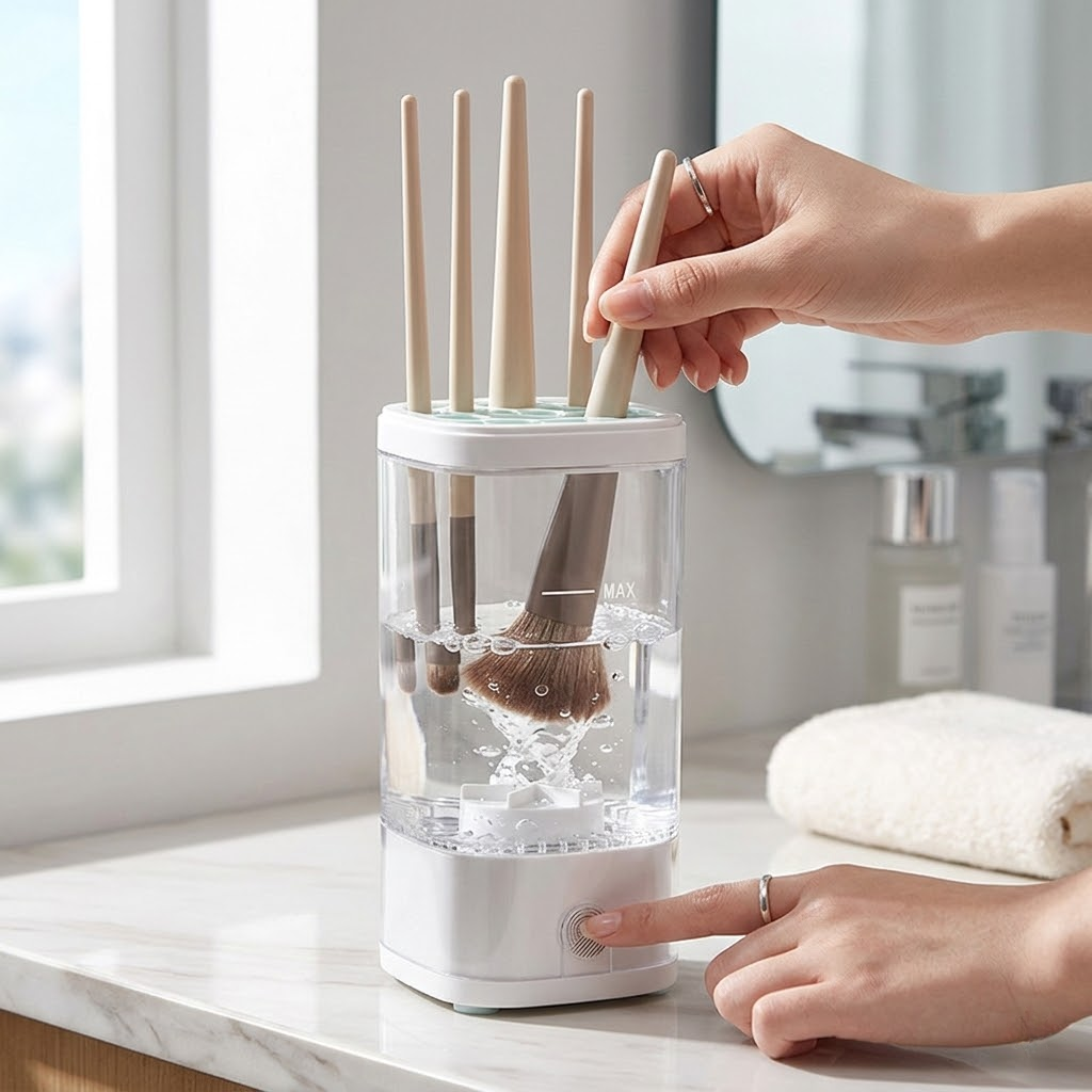 Professional Automatic Electric Makeup Brush Cleaner and Storage Organizer